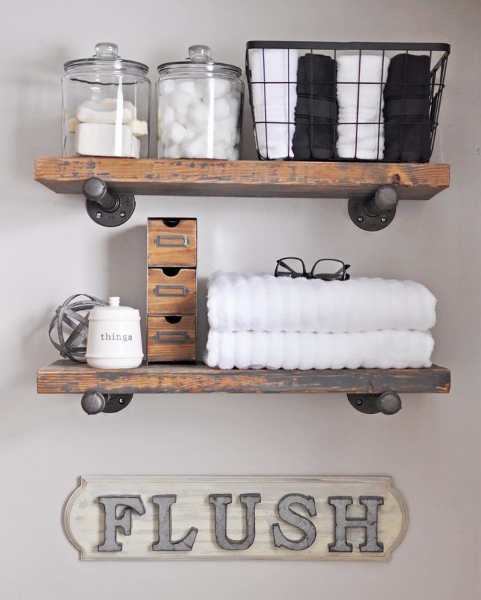 Learn how to Build these Easy DIY Industrial Pipe Shelves.