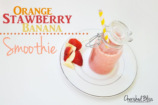 Orange Strawberry Banana Smoothie Recipe // cherishedbliss.com #smoothie