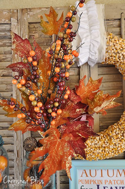 Autumn Popcorn Wreath Tutorial // Cherished Bliss #wreath #tutorial #fall