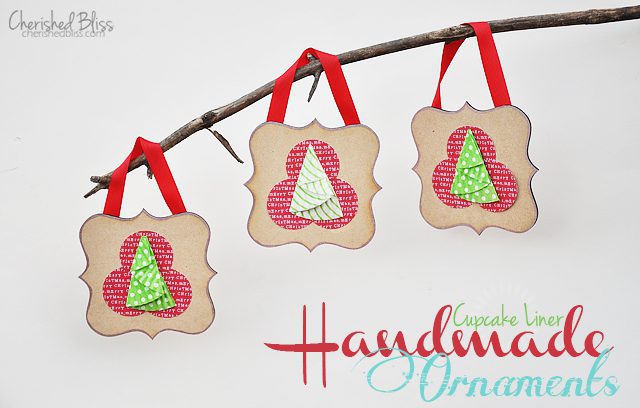 Cupcake Liner Handmade Ornaments via cherishedbliss.com #christmas #ornaments