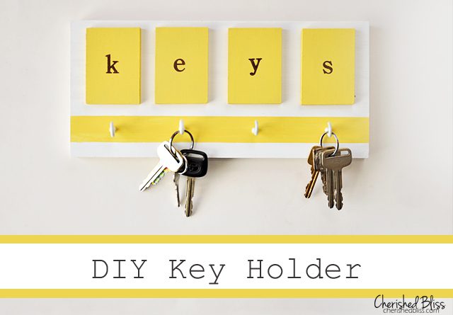 A brightly colored DIY Key Holder. Love it!! #DIY