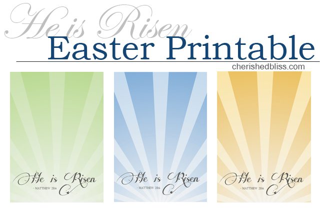 He is Risen Easter Printable via cherishedbliss.com
