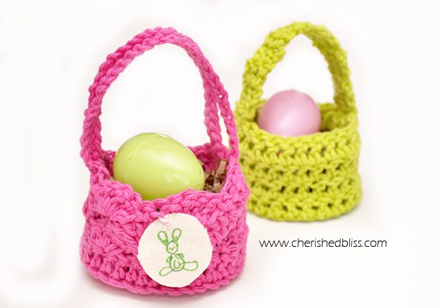 Mini Crochet Easter Egg Baskets