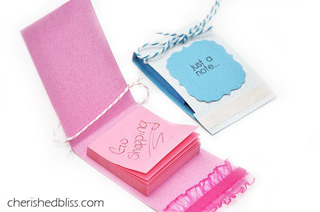 Simple and Easy Matchbook Post it Note Holder tutorial. Carry your post its in a fun way! via cherishedbliss.com