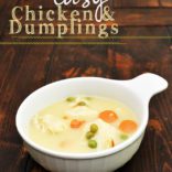 An easy Chicken and Dumplings Recipe to get you ready for the fall! via cherishedbliss.com