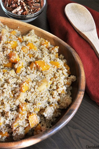Another great way to use Quinoa! Caramelized Apple and Butternut Squash Quinoa Salad