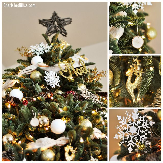 White and Gold Rustic Glam Christmas Tree 
