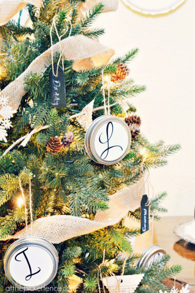 monogram Christmas tree from atthepicketfence.com