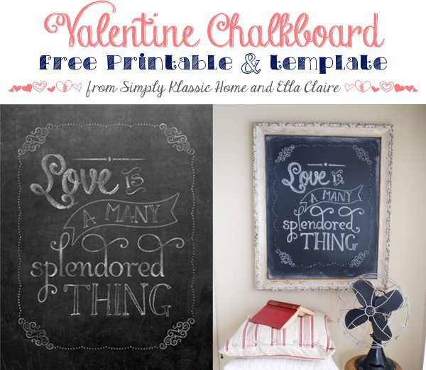 chalkboard valentine title