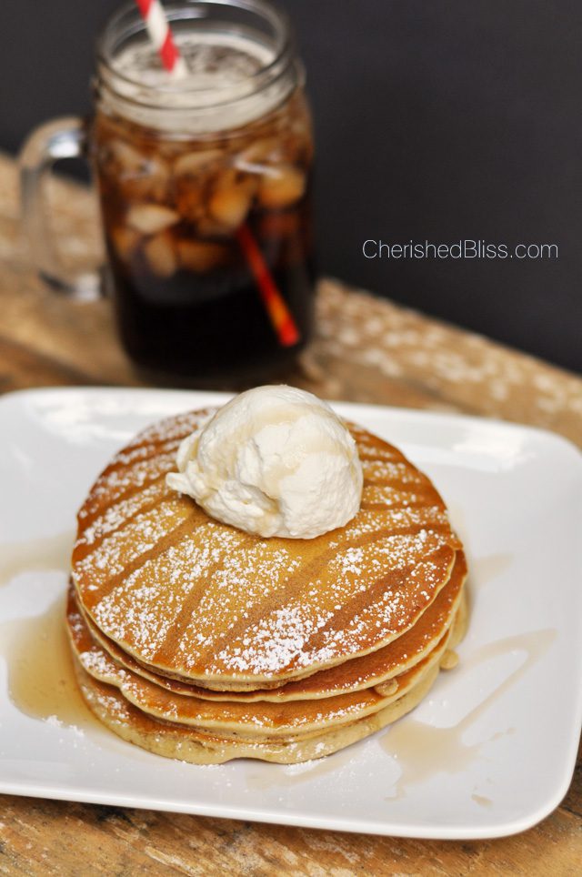 These Root Beer Pancakes are any root beer lovers dream. Get the recipe @ CherishedBliss.com