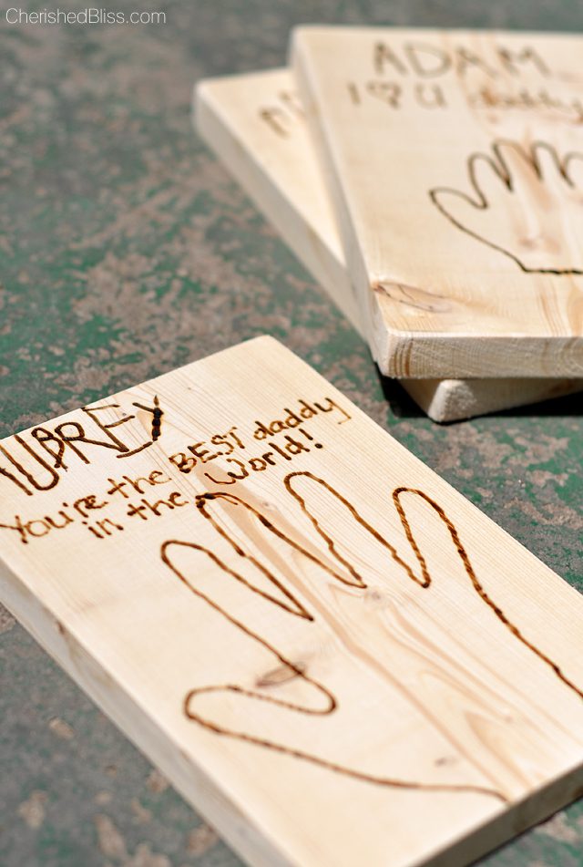 Create the ultimate MAN CARD with this 1x6 and a tool that burns wood. Perfect for a father's day card! 