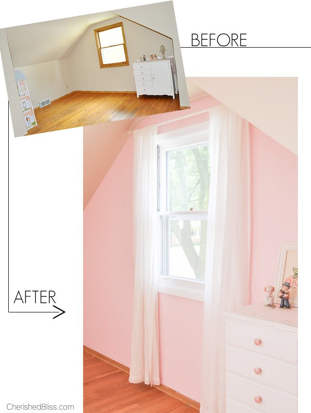 A Pink Shabby Chic Accent wall | Perfect for any little girl! 