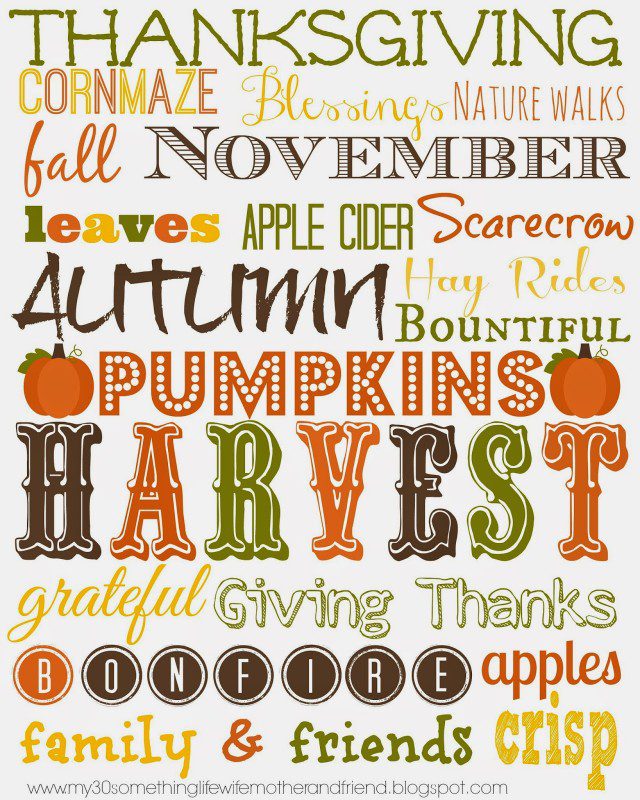 Harvest Printable with blog address