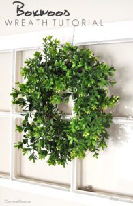Add a beautiful wreath to your decor that will get you through ever season with this DIY Boxwood Wreath Tutorial via cherishedbliss.com