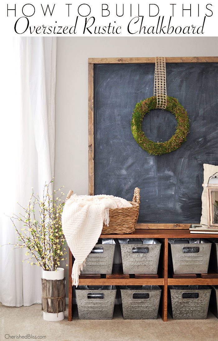 With just a few tools you can build this easy Oversized Rustic Chalkboard! 