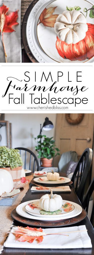 Simple Farmhouse Fall Tablescape - Cherished Bliss