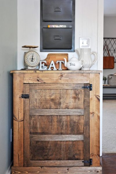 Build this DIY Farmhouse Buffet with these easy to follow free plans. This buffet is perfect for extra storage in small spaces!