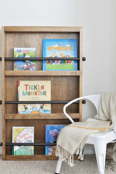 Learn how to build this Industrial Style Kids Bookshelf.