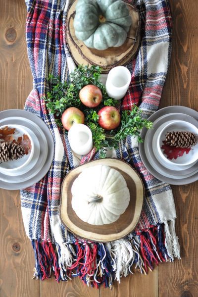 Enjoy this beautiful Simple, Cozy Fall Tablescape that can easily transition right into the Christmas Season.