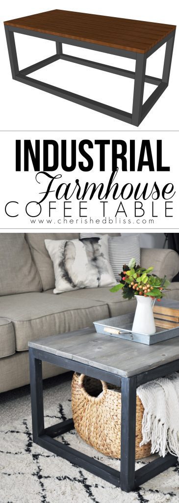 Get the Free Plan for this Industrial Farmhouse Coffee Table
