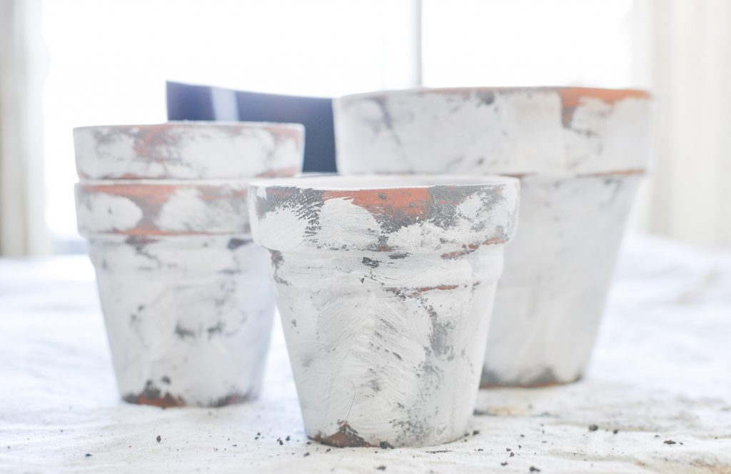 Create these beautiful Coastal Terra Cotta Pots in just a few easy steps! 