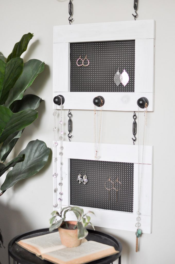 Create this functional and stylish DIY Industrial Jewelry Organizer with just a few supplies and simple steps! #sponsored #DIHWorkshop