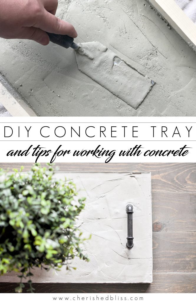Learn how to create this gorgeous DIY Concrete Tray & some tips for working with concrete. Create different shapes and customize with handles!