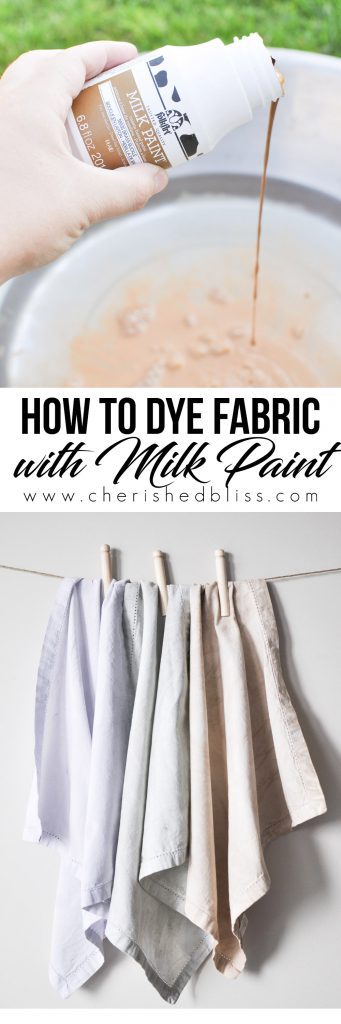 Enhance your next home decor project by learning how to dye fabric with milk paint and provide a timeless look for any project big or small!