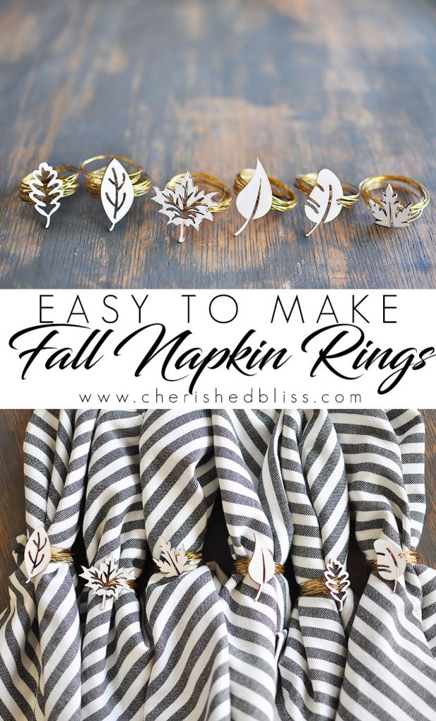 Create these beautiful and easy to make Fall Napkin Rings in just 3 easy steps. Customize with any color to fit your decor!