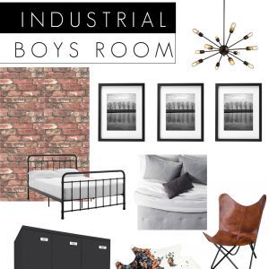 Industrial Boys Bedroom Design Board
