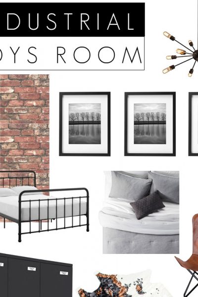 Industrial Boys Bedroom Design Board