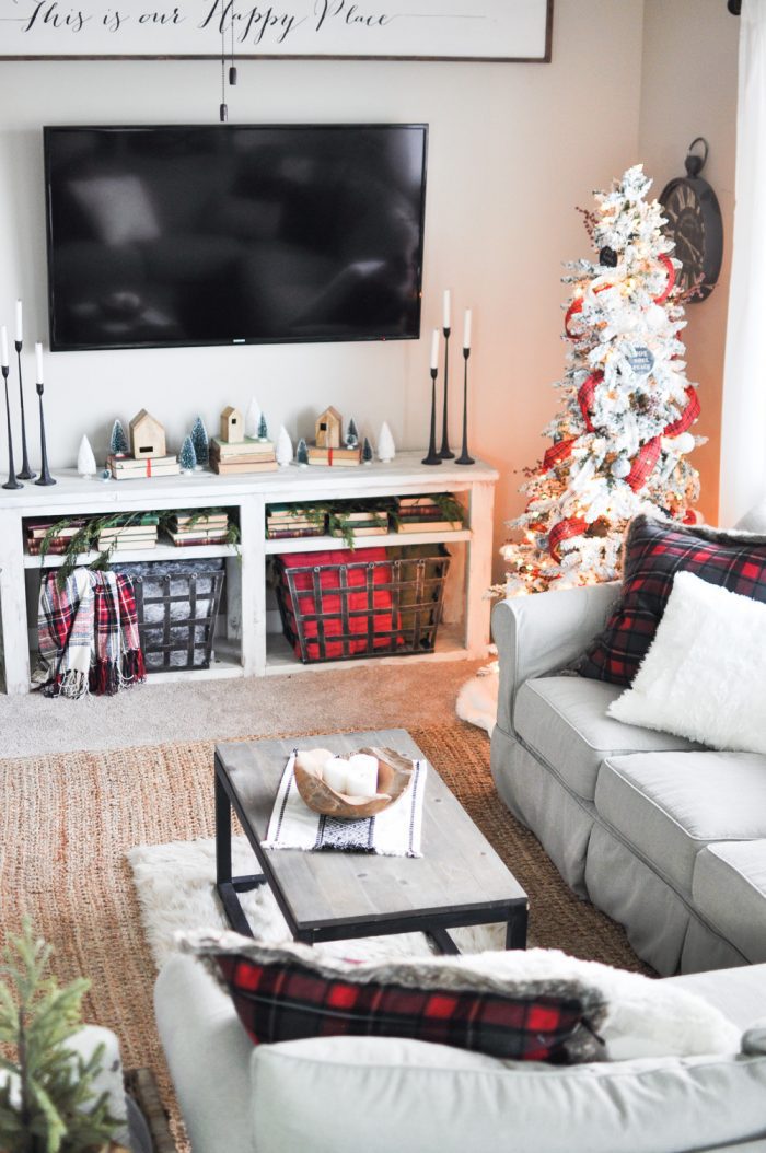 Simple Modern Farmhouse Christmas Living Room Home Tour