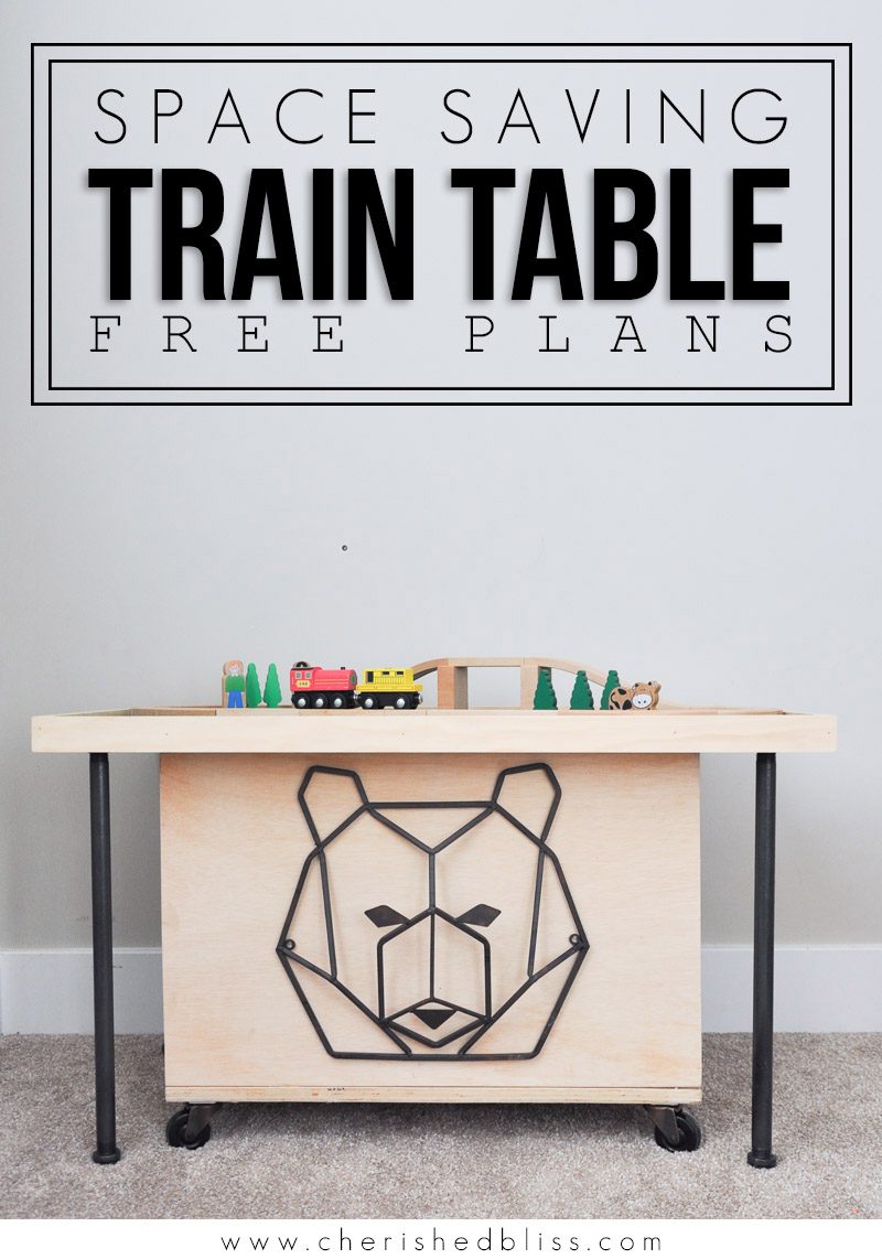 DIY Train Table -- Do your kids love train tables but you don't have the space? This smaller, easily stored Space Saving DIY Train Table is the perfect solution! 