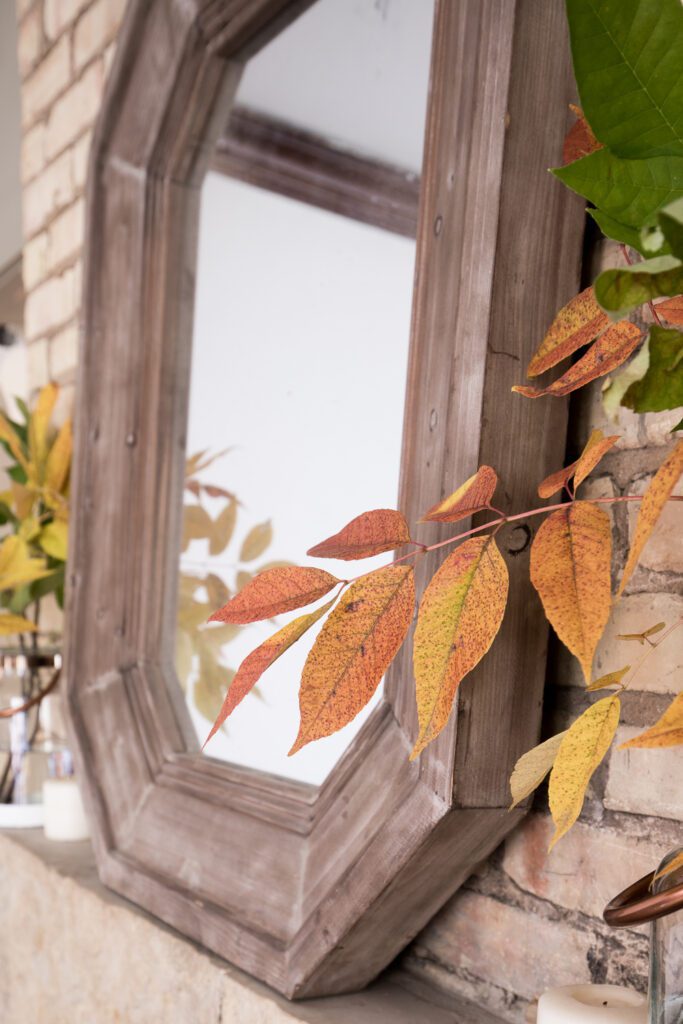 Use nature to create a natural Fall Mantel on a budget