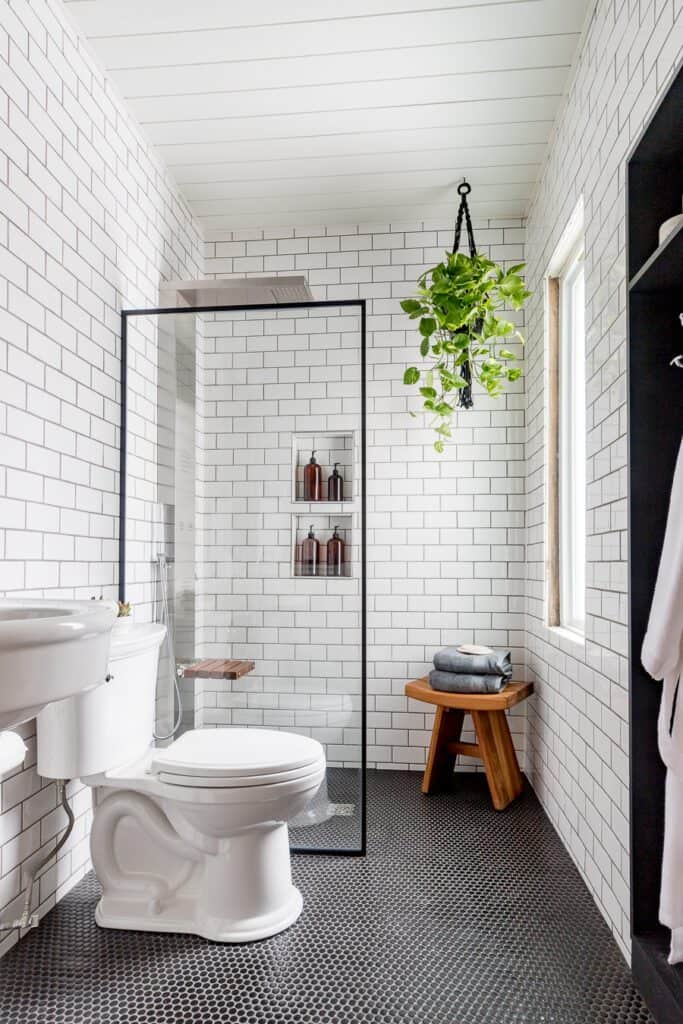 Black and White Industrial Bathroom - Cherished Bliss