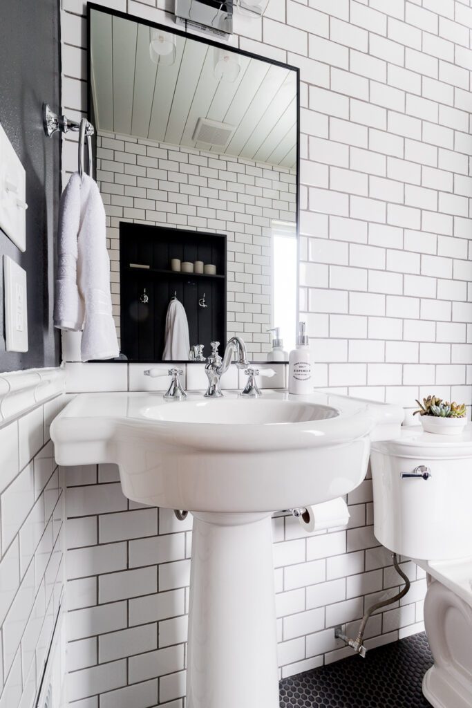 Black and White Industrial Bathroom - Cherished Bliss