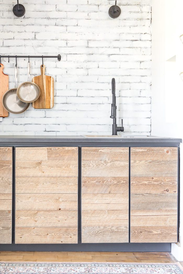 Take a tour of this Rustic Industrial Kitchenette inspired by coffee shops from all over! Full of DIY projects this little space is gentle on any budget!