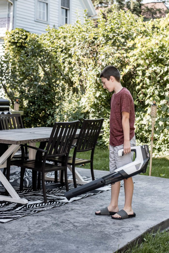 Hoover OnePWR Cordless Blower is perfect for cleaning off patios. 