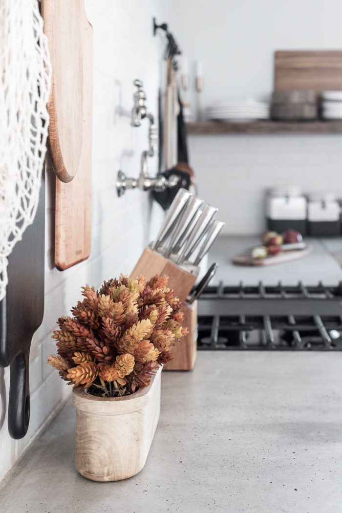Fall Colors can be added to the kitchen for simple touches. 