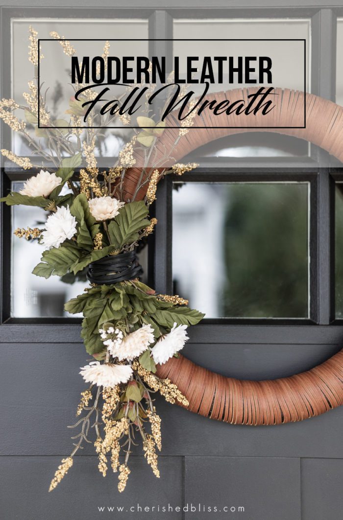 Modern Leather Wreath for Fall. 