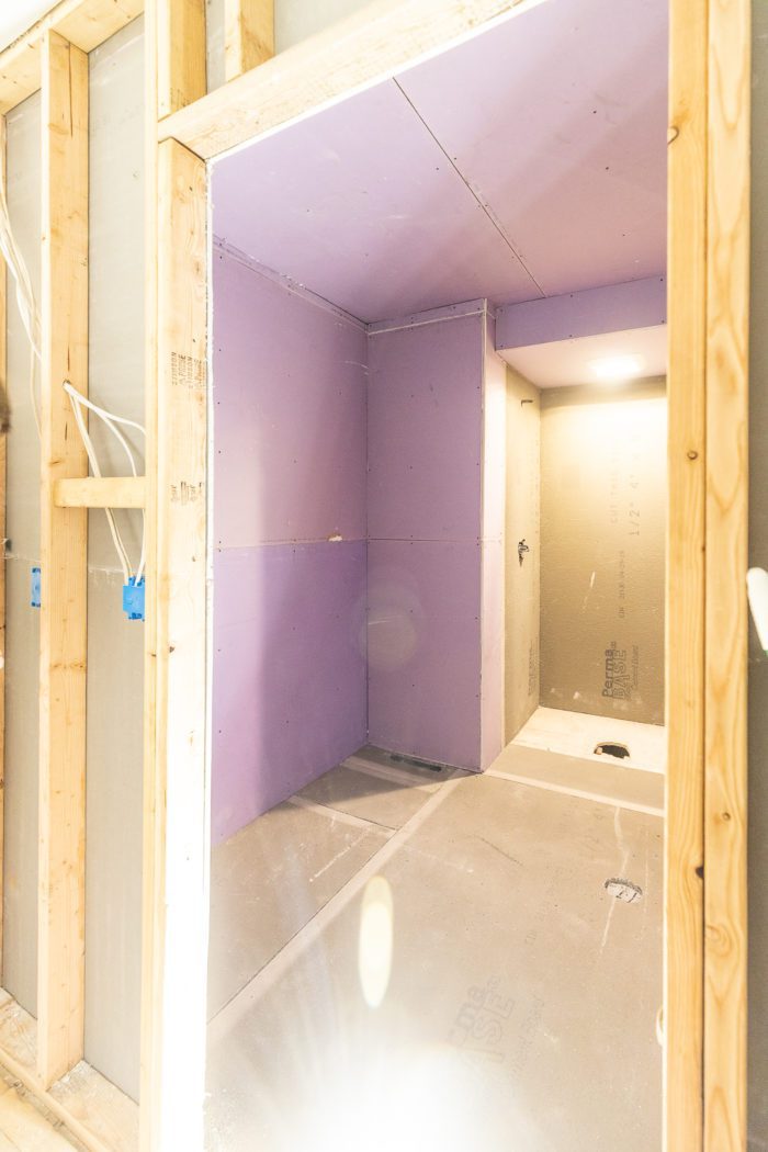 install purple xp drywall in a bathroom to resist moisture, mold and mildew