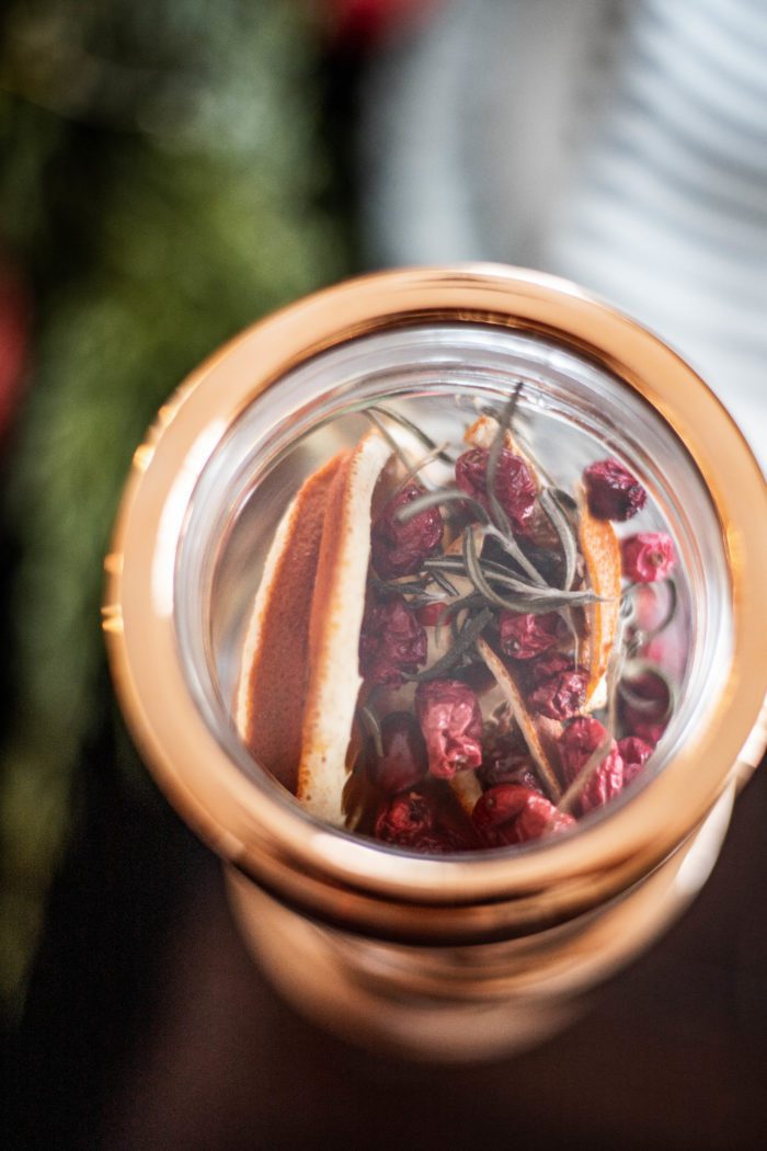 Homemade Christmas Potpourri in a jar. 