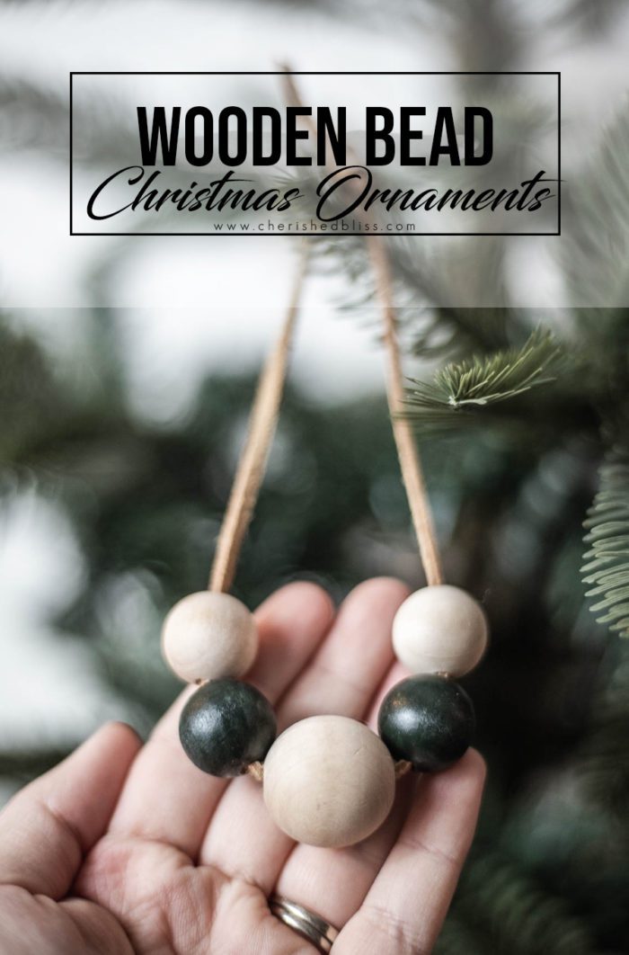 DIY Wooden Bead Christmas Ornament tutorial. 