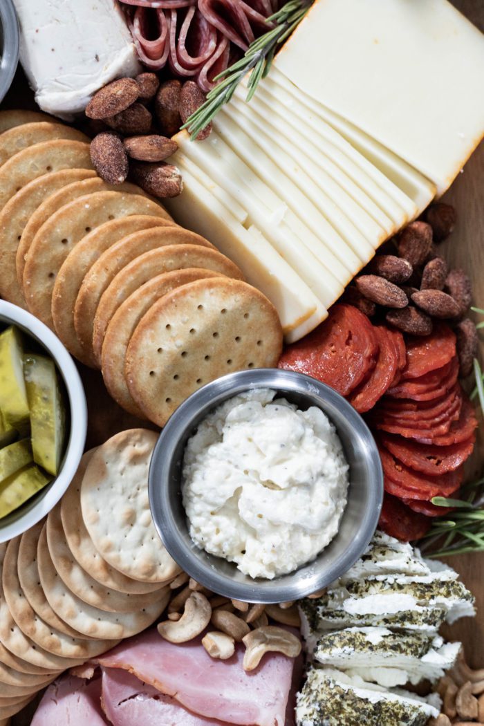 Use a variety of crackers for your holiday appetizers. 