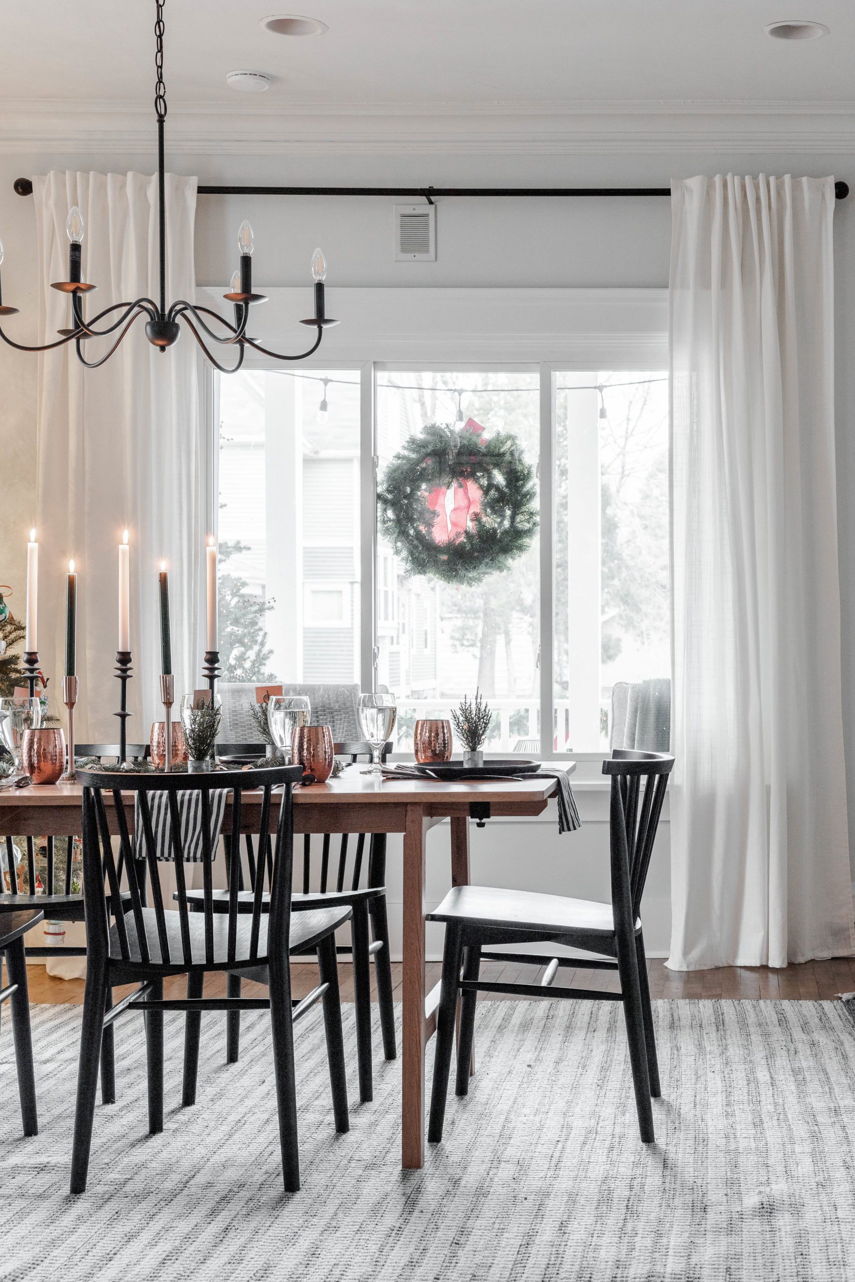 Black & Copper Modern Christmas Tablescape - Cherished Bliss