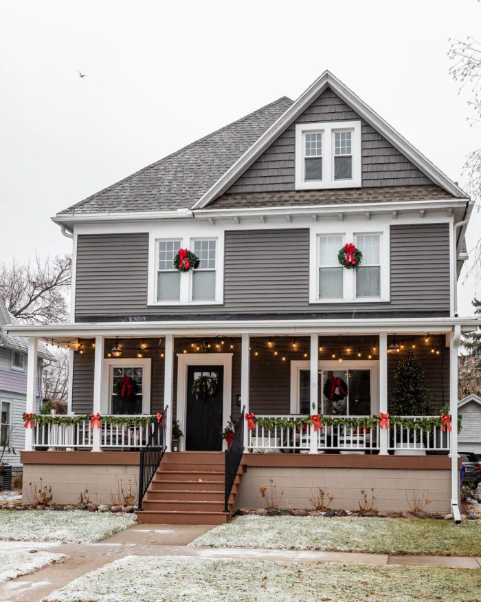 Historic Home with Outdoor Christmas Decor