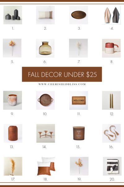 Shop this round up of budget-friendly Neutral Fall Decor Under $25 and get tips on how to decorate for this beautiful season without breaking the bank!