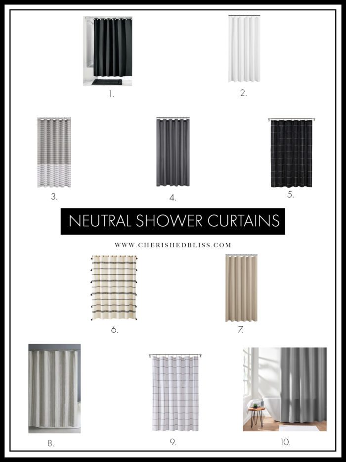Shopping guide for Neutral Shower Curtains. 