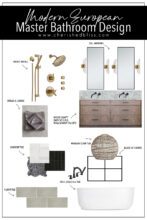 Master Bathroom Design Board - One Room Challenge Week 1