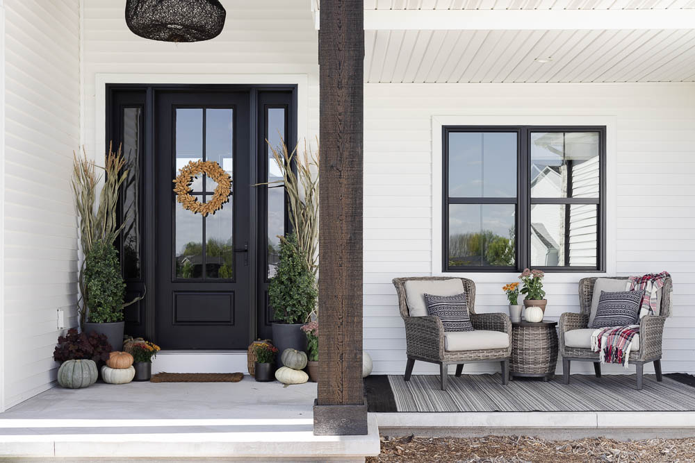 Simple Modern Neutral Fall Porch Decor Ideas - Cherished Bliss